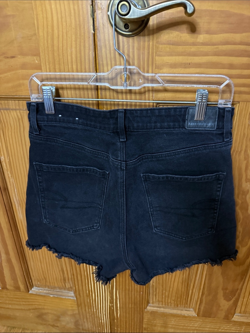 American Eagle Outfitters Black High-Rise Denim Cutoff Shorts